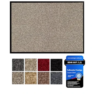 Abbildung von Carpet Diem Prestige Schmutzfangmatte 40x60 Beige Schwarz Fußmatte innen &amp; außen in Premium Qualität für bessere Saugfähigkeit, Haltbarkeit und Optik