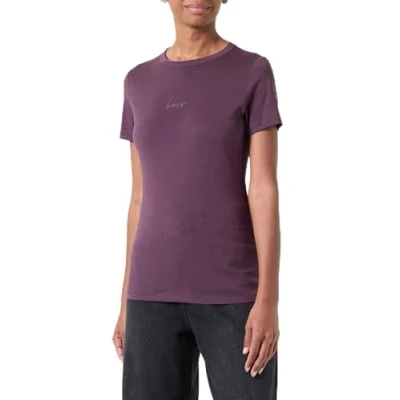 Abbildung von BOSS LOGO Crystal Tshirt basic, Damen, Größe: XL, Black