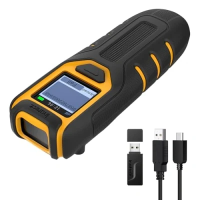Abbildung von Inateck Barcode Scanner Bluetooth, 1D 2D QR Code Kabellos 2.4GHz, tragbarer kabelloser mit Bildschirm, Handscanner APP und SDK, BCST 47