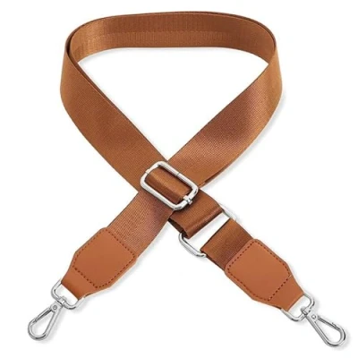 Abbildung von Schultergurt für Handtasche Laptoptasche Braun [Metallfarbe: Silber] Länge verstellbar 89 142 cm Breite 3,8 Ersatz Gurt Band Schulterriemen Strap Umhängegurt