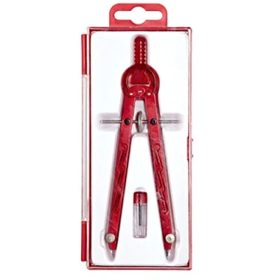 Abbildung von ALCO Albert 1355 12 Geometriezirkel mit Zahnradführung, Länge 165 mm, rot