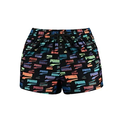 Abbildung von Puma SWIM Women Printed HIGH Waist Shorts Bikinihose, Damen, Größe: Small, Black combo