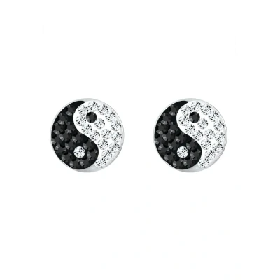 Abbildung von Elli YING YANG Ohrringe, Damen, Größe: One Size, Silber/schwarz