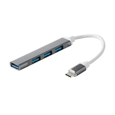 Abbildung von USB C Hub 4 Ports Mini Dongle Type auf mehrere Adapter Ultra Slim Aluminium Expander Port Splitter für MacBook Pro/Air, iMac, Surface Pro, XPS, mehr (1x 3.0 + 3x 2.0)