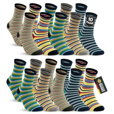 Abbildung von 10 Paar Kinder Socken Jungen &amp; Mädchen Baumwolle Kindersocken 54339 (23 26)