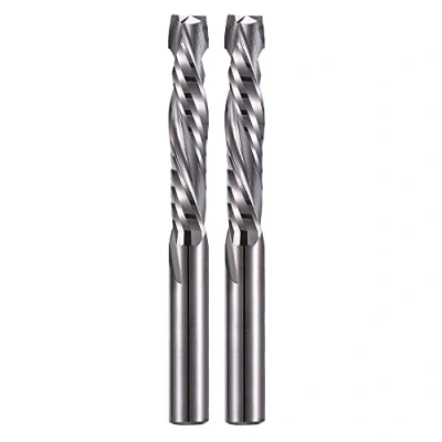 Abbildung von EU_HOZLY Spiralfräser Up&amp;Down Compression Bit 6 mm Schnittdurchmesser, Schaft, 32 Schnittlänge CNC Schaftfräser für Holzschnitzerei, Gravur, 2St