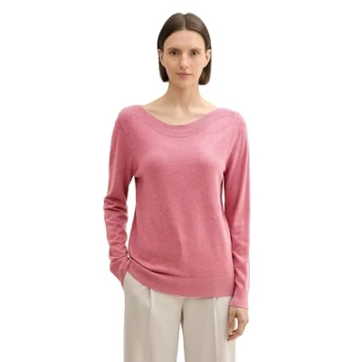 Abbildung von TOM Tailor Basic Strickpullover, Damen, Größe: Large, Wine rose melange inject