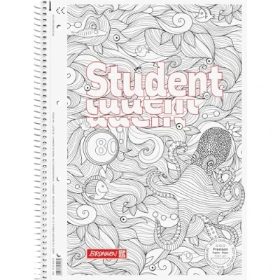 Abbildung von Brunnen 106742801 Notizblock/Collegeblock Student Zenart Motiv Krake, A4, kariert Lineatur 28, 90 g/m², 80 Blatt