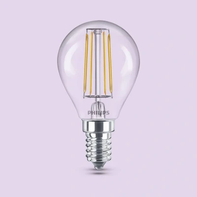 Abbildung von Philips klassische P45 LED Lampe, 40 W, klar, E14 Sockel, warmes Weiß 2700 K, 3er Pack