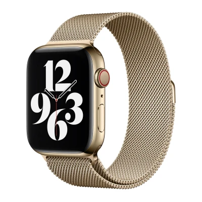 Abbildung von Apple Watch Armband Original Stahl Gold Geeignet für Series 1 9 / SE