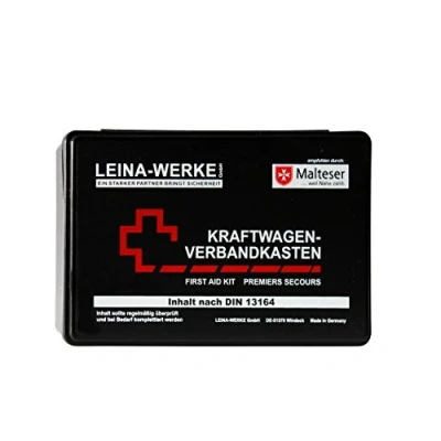 Abbildung von Leina WERKE REF 10007 Kfz Verbandkasten Standard, Inhalt DIN 13164, schwarz