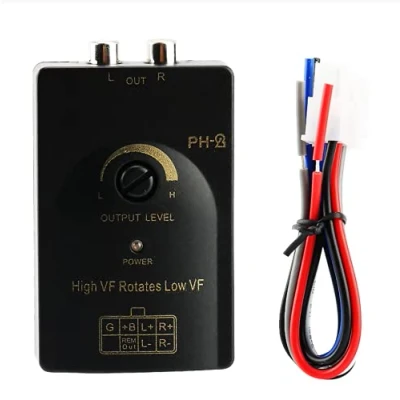 Abbildung von Endstufe Adapter Hi Low Converter Auto Car Ausgang Stereo Lautsprecher High Level Lautsprechersignal für mit Verzögerungsfunktion