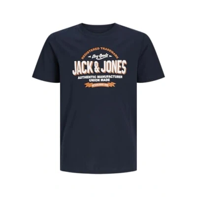 Abbildung von Jack &amp; Jones Junior Jjelogo Oneck Tshirt print für Kinder, Größe: 164, Navy blazer
