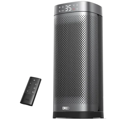 Abbildung von Dreo 16 Inch Electric Heater, Energy Efficient Space Heaters with Thermostat, 70 Oscillating Remote Control 3 Mode Tip over &amp; Overheat Protection, Silent Ceramic Fan Heater for Home