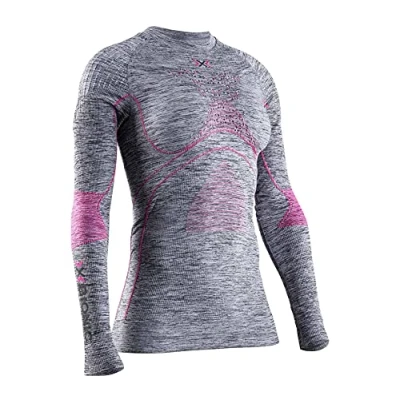 Abbildung von X Bionic Damen Energy Accumulator 4.0 Shirt Round Neck Long Sleeves, Grey Melange/pink, XS