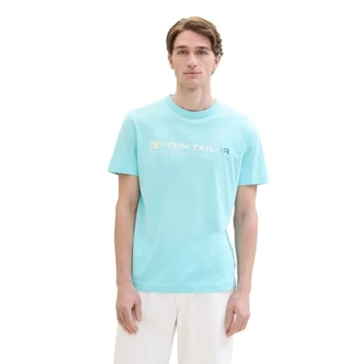 Abbildung von TOM Tailor MIT LOGO Tshirt print, Herren, Größe: Medium, Caribbean turquoise