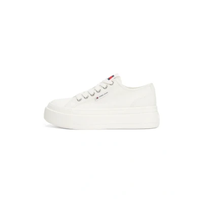 Abbildung von Tommy Jeans Foxing Flatform Sneaker low, Damen, Größe: 39, Ivory Schuhe