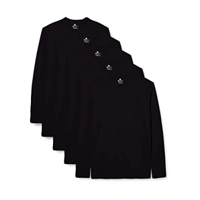 Abbildung von Lower East Langarmshirt Herren Baumwolle I 5er Set Longsleeve Herren, Langarmshirt, Shirt Langarm Langarmshirts für T Langarm, Longshirt Schwarz L