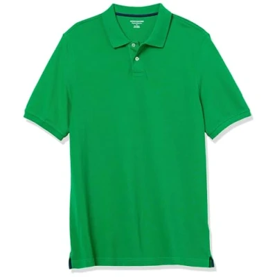 Abbildung von Amazon Essentials Herren Polohemd mit normaler Passform aus Baumwollpiqué (erhältlich in Big &amp; Tall), Grün, S