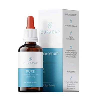 Abbildung von CuraCap Pure Haarserum Pflege bei Haarausfall und Kopfhautproblemen für Frauen