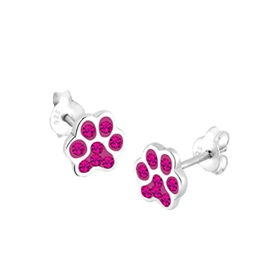 Abbildung von Elli Pfoten TIER HUND Kristalle Ohrringe, Damen, Größe: One Size, Pink