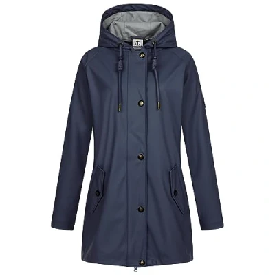 Abbildung von Ankerglut Damen Friesennerz Regenmantel Kapuze Gefüttert Wasserdicht Wetterfest Windbreaker Übergangsjacke #aheaven Regenjacke, Navy, 36