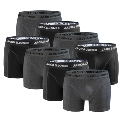 Abbildung von JACK &amp; JONES Boxershorts 8er Pack Dark Grey Melange Gr. S
