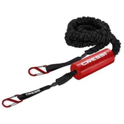 Abbildung von Cressi Unisex Adult Trailer Leash 8&#039; Speziell zum Schleppen und Befestigen von SUPs entwickelt, Schwarz/Fluo, 20 cm