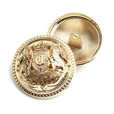 Abbildung von Dekorative Knöpfe aus Metall, mit Logo, Jacke, Anzug, Schnalle, 10 Stück, gold, 20 mm