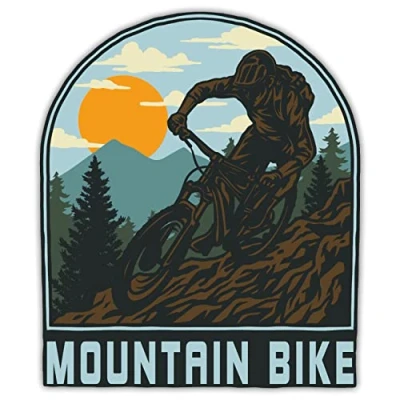 Abbildung von Finest Folia Mountainbike Aufkleber für Auto Fahrrad Bike Helm Wasserflasche Gitarre Laptop Koffer Outdoor MTB Vinyl Sticker wasserfest selbstklebend Zubehör R201 (03 Mountainbike)