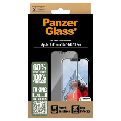 Abbildung von Apple iPhone 13 Panzerglas PanzerGlass Ultra Wide Fit Anti Bacterial Screenprotector incl. applicator Antibakterieller