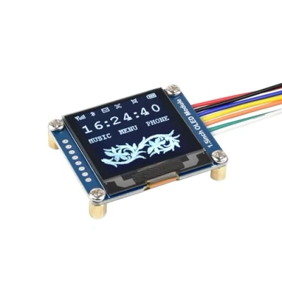 Abbildung von Waveshare 1.5inch OLED Display Module 128x128 Pixels 16 bit Grey Level with Embedded Controller Communicating via SPI or I2C Interface