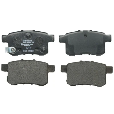 Abbildung von BOSCH 0 986 494 338 Bremsbelagsatz Low Metallic mit akustischer Verschleißwarnung Anti Quietsch Blech HONDA: ACCORD 8 Kombi,