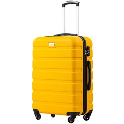 Abbildung von COOLIFE Koffer Premium Hartschalenkoffer Trolley Rollkoffer Reisekoffer Kofferset Handgepäck mit TSA Schloss und 4 Rollen (Zitronengelb, Handgepäck)