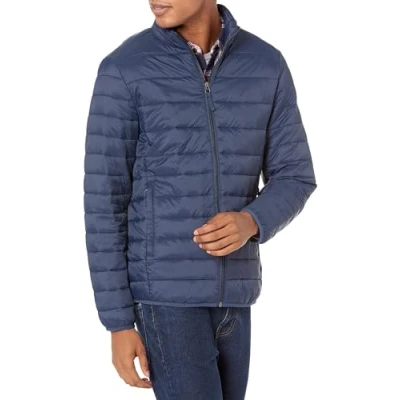 Abbildung von Amazon Essentials Herren Verstaubare, Leichte, Wasserabweisende Pufferjacke (Erhältlich In Big &amp; Tall), Marineblau, XL