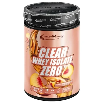 Abbildung von IronMaxx Clear Whey Isolate Zero Peach IceTea 400g Dose Klarer Molkenprotein Isolat ohne Zucker Laktosefreies Protein Limonade mit fruchtig erfrischendem Geschmack