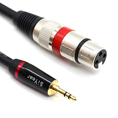 Abbildung von SiYear 3,5 mm Mini Klinkenstecker Stereo auf XLR Buchse, Mikrofonkabel, unsymmetrisch, 0,3 cm 3 polig, Verbindungskabel Adapter (0,5 m)