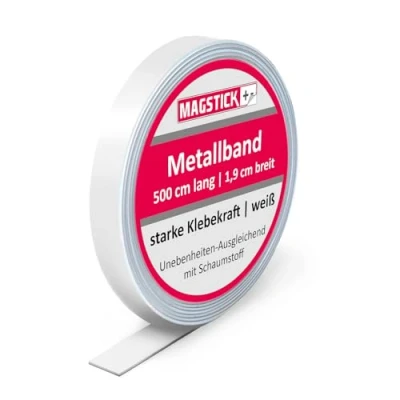 Abbildung von Selbstklebende Stahlblech Magnet Wandleiste als Haftgrund für Magnete I 19 mm Breit 5 Meter Lang (5 m) Magnetleiste einfach zuschneidbar mag_245