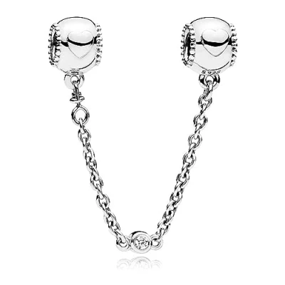 Abbildung von PANDORA Moments Geprägte Herzen Komfortkette Sterling Silber, Cubic Zirkonia 796457CZ 05