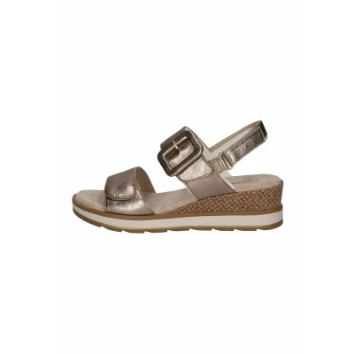 Abbildung von Caprice Plateausandalette, Damen, Größe: 37, Taupe metallic Schuhe