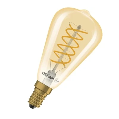 Abbildung von OSRAM LED Lampe Edison Vintage 1906 Spiral ST48, 4,8W, E14, gold, Spiraldraht, Leselampe, Wandbeleuchtung, Retro Interieur, Wohnzimmer, Designleuchte