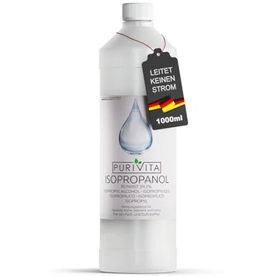 Abbildung von PURIVITA ISOPROPANOL Reinigungsalkohol 99,9% Reinigungskraft Reiniger für Haushalt, Industrie, Elektronik Entfettungs + Lösungsmittel rückstandsfrei nicht leitend 1x500ml