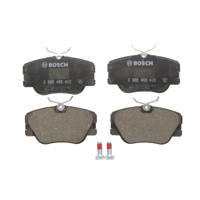 Abbildung von BOSCH 0 986 469 410 Bremsbelagsatz Low Metallic mit Anti Quietsch Blech, Schrauben Zubehör MERCEDES BENZ: W124 Saloon, Coupe, 190