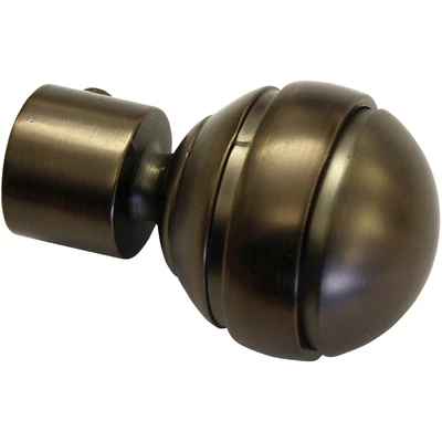 Abbildung von GARDINIA Endknöpfe für Gardinenstangen, 2 x Endstück Kugel, Serie Chicago, Metall, Schwarz matt, Durchmesser 20 mm
