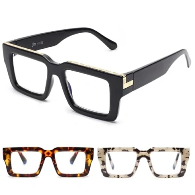Abbildung von JM 3 Pack übergroße Quadratische Lesebrille für Damen Herren, Blaulichtfilter Brille mit Sehstärke +2.0