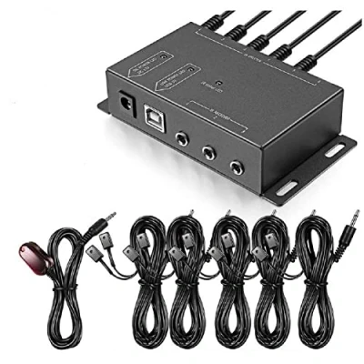 Abbildung von baolongking Infrarot Repeater System, IR Repeater, verborgenes System mit Fernbedienung, Extender Kit 1 Empfänger, 10 EU Stecker (Sender).