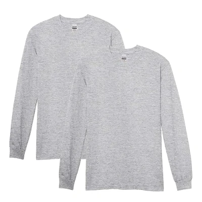 Abbildung von Gildan Herren T Shirt Heavy Cotton Long Sleeve Style G5400, 2er Pack Hemd, Grau Sport Grey, XX Large