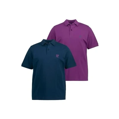 Abbildung von JP1880 Grosse GRÖSSEN BIS 7XL 2ERPACK Seitenschlitze Regular FIT Poloshirt, Herren, Größe: Large, Paars