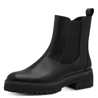 Abbildung von MARCO TOZZI Damen Chelsea Boots aus Kunstleder mit Reißverschluss, Schwarz (Black), 36 EU