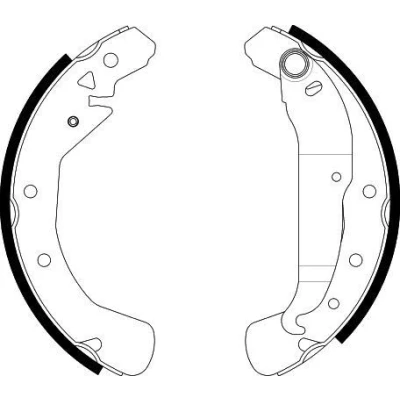 Abbildung von HELLA 8DB 355 002 631 Bremsbacken 230 42 mit Handbremshebel OPEL: Combo C Box Body / Estate, Astra G CC